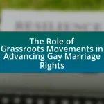 The Role of Grassroots Movements in Advancing Gay Marriage Rights