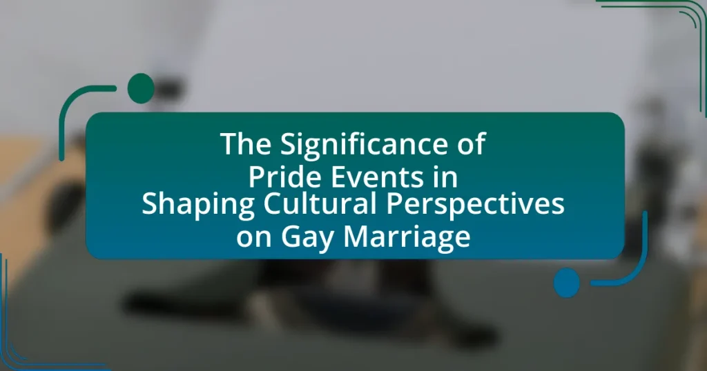 The Significance of Pride Events in Shaping Cultural Perspectives on Gay Marriage