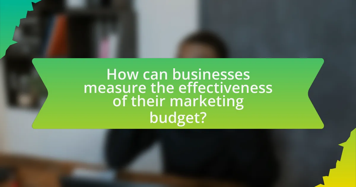 How can businesses measure the effectiveness of their marketing budget?