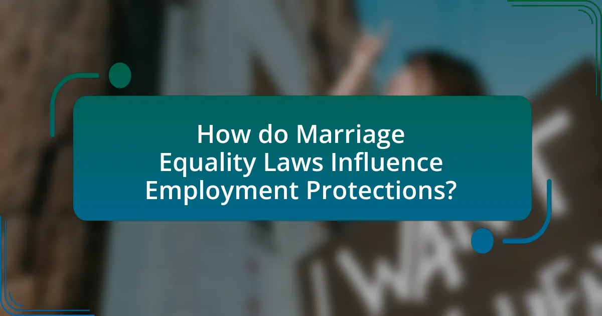How do Marriage Equality Laws Influence Employment Protections?