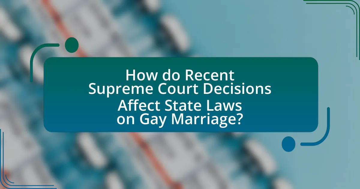 How do Recent Supreme Court Decisions Affect State Laws on Gay Marriage?