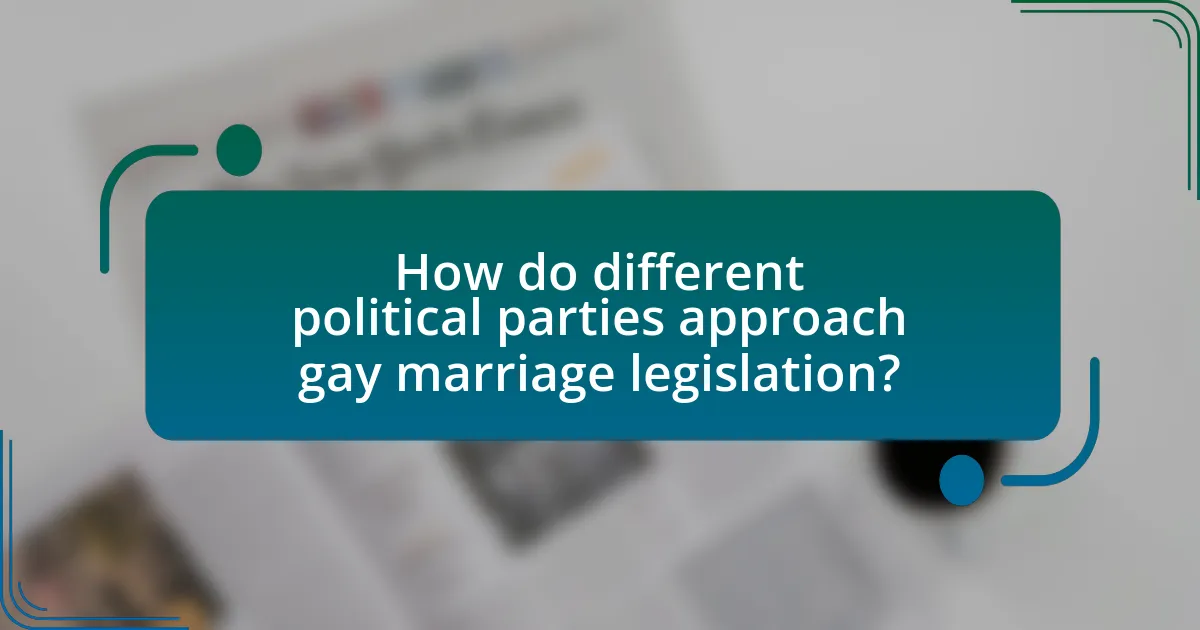 How do different political parties approach gay marriage legislation?