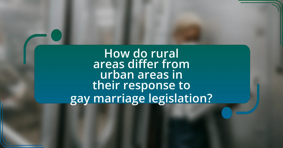 How do rural areas differ from urban areas in their response to gay marriage legislation?