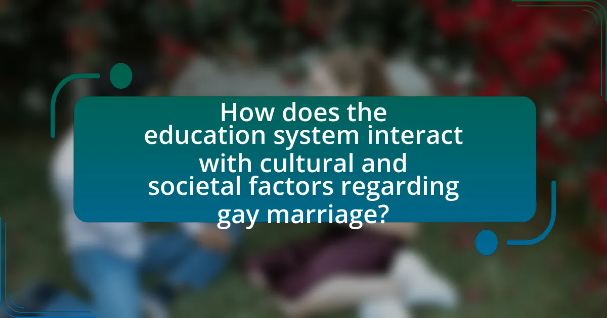 How does the education system interact with cultural and societal factors regarding gay marriage?