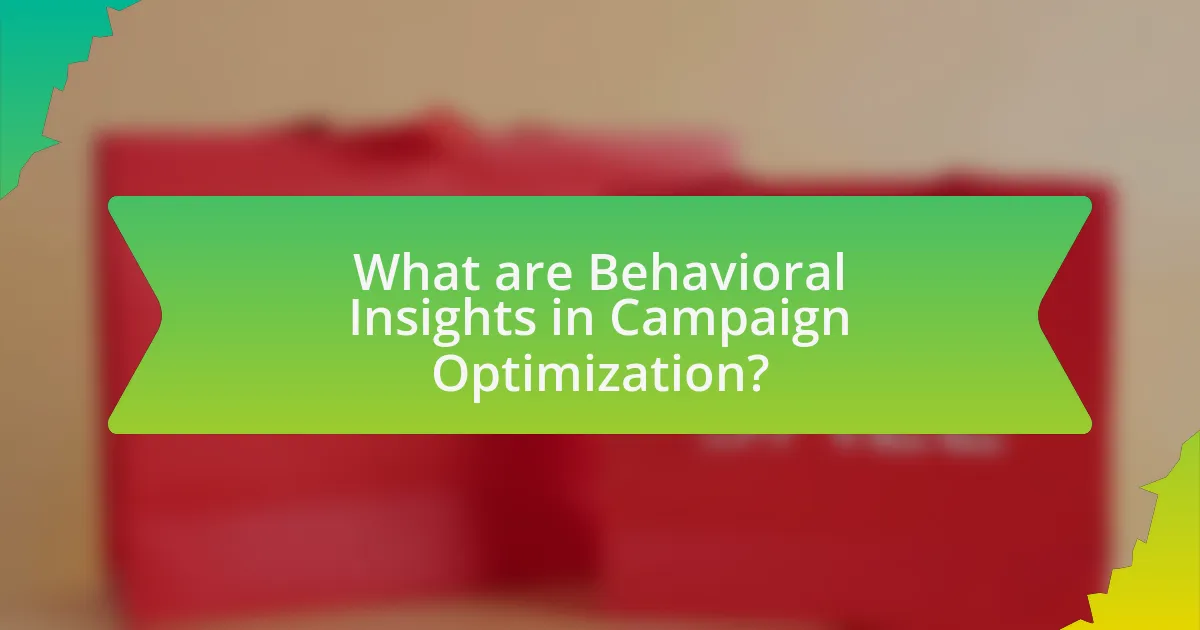 What are Behavioral Insights in Campaign Optimization?