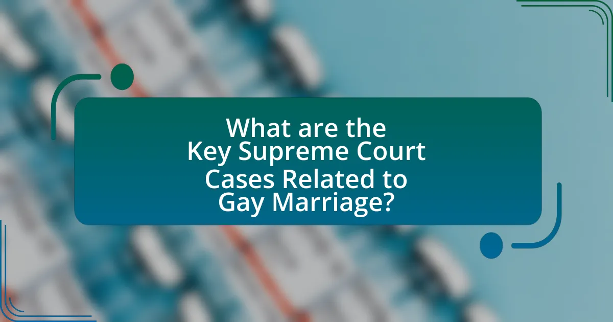 What are the Key Supreme Court Cases Related to Gay Marriage?