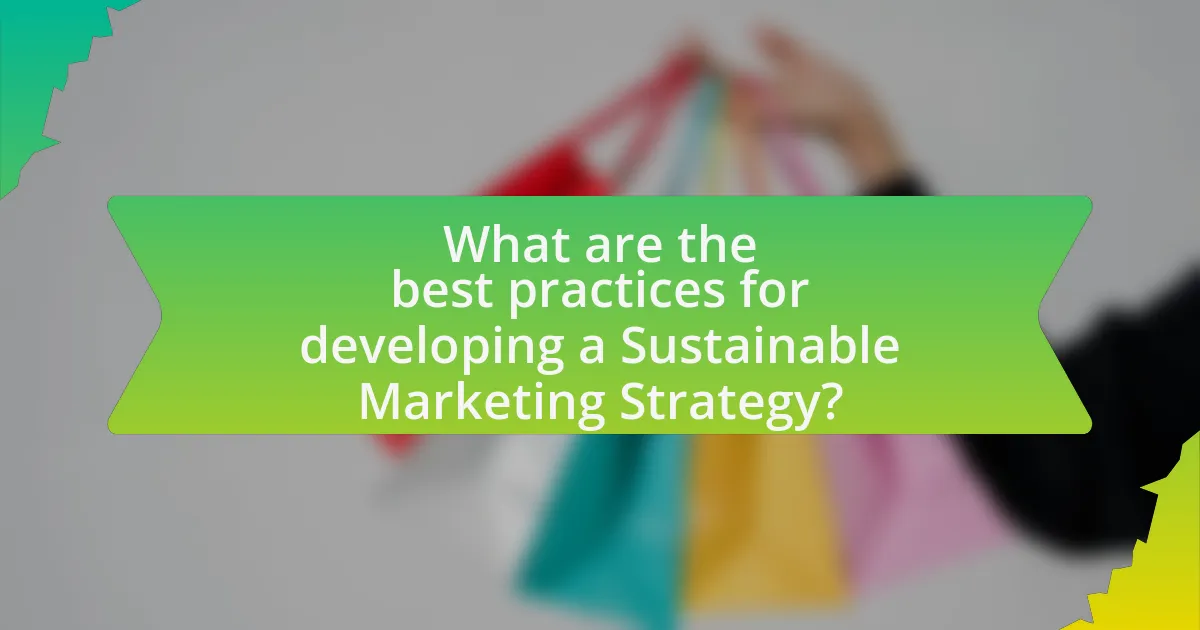 What are the best practices for developing a Sustainable Marketing Strategy?