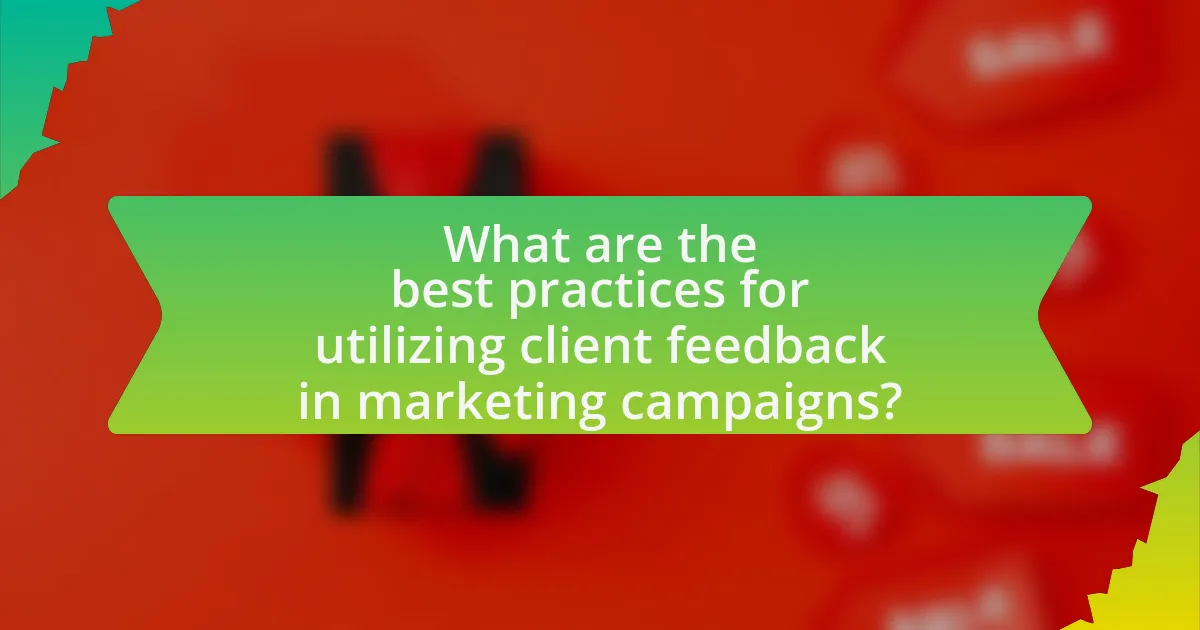 What are the best practices for utilizing client feedback in marketing campaigns?