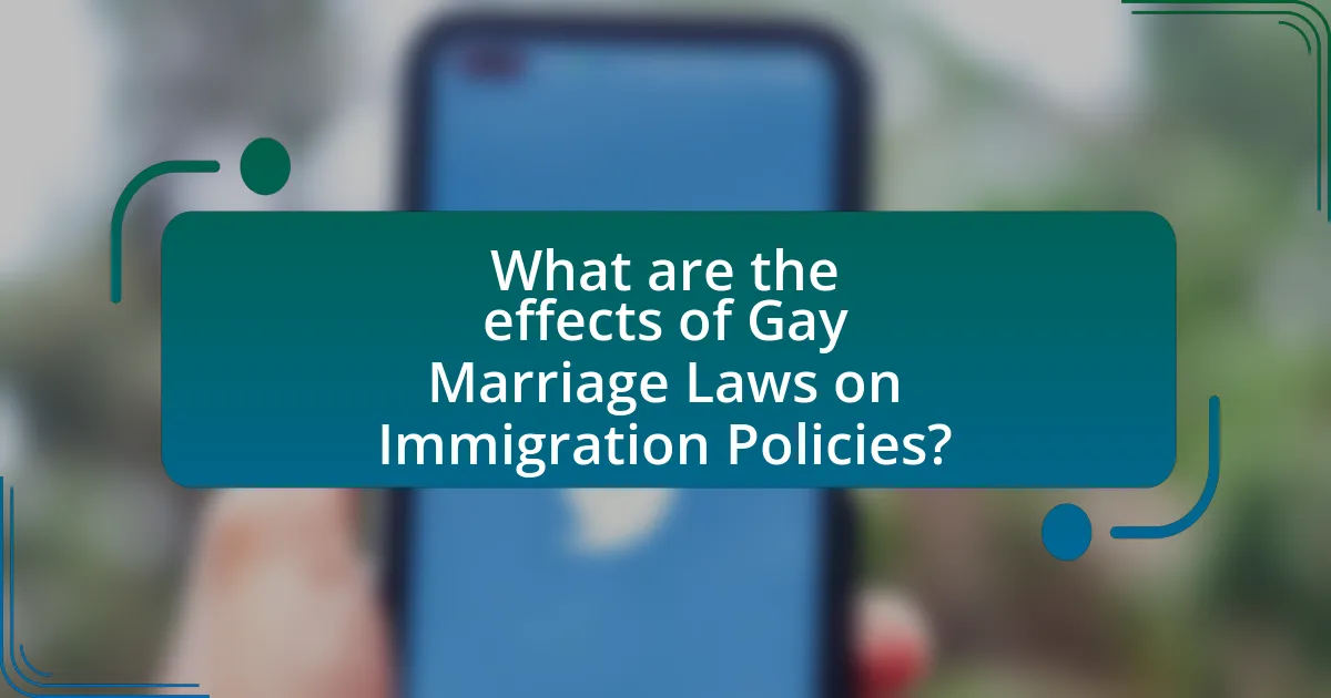What are the effects of Gay Marriage Laws on Immigration Policies?