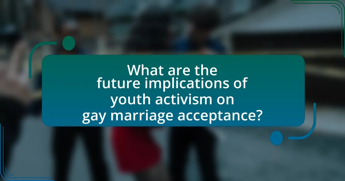 What are the future implications of youth activism on gay marriage acceptance?