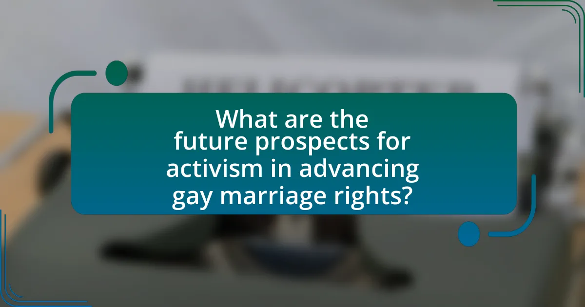 What are the future prospects for activism in advancing gay marriage rights?