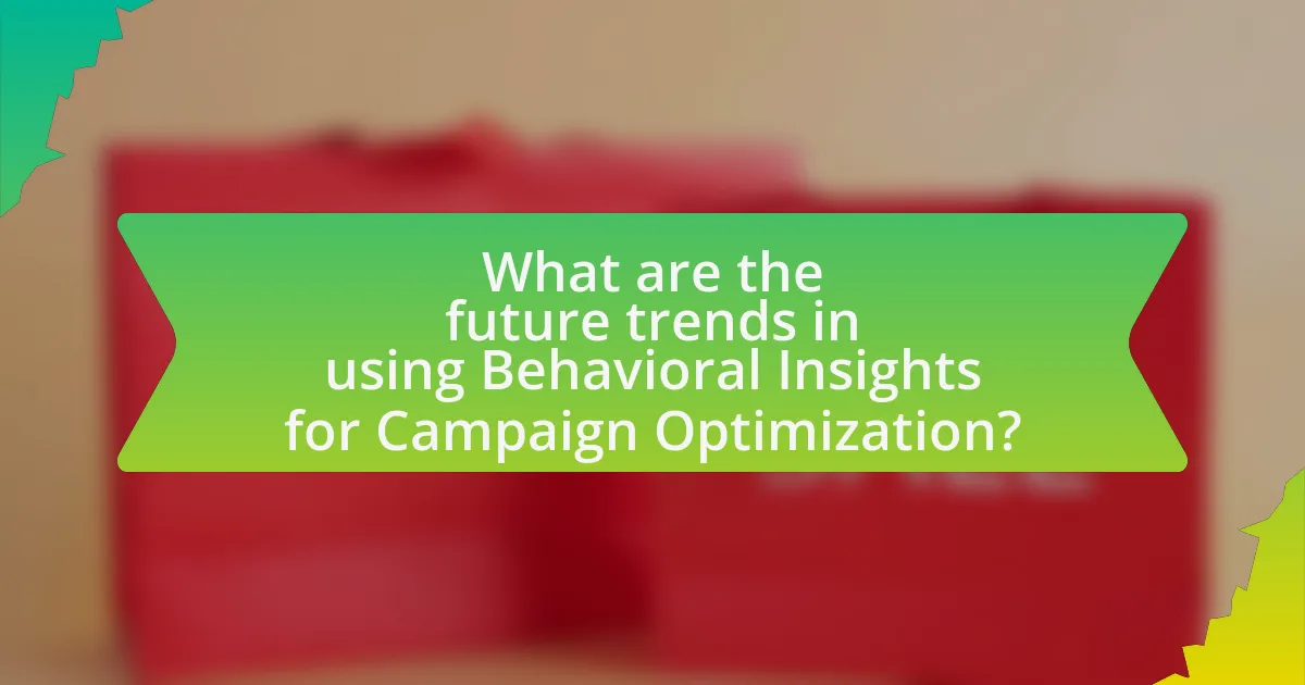 What are the future trends in using Behavioral Insights for Campaign Optimization?
