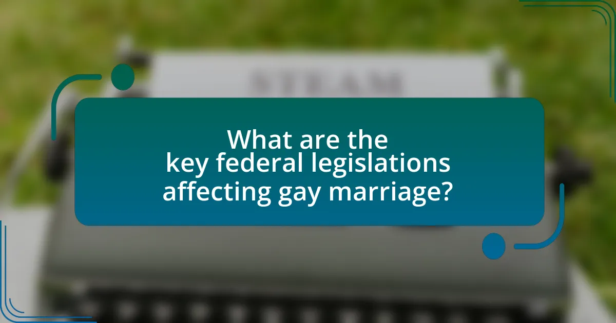 What are the key federal legislations affecting gay marriage?