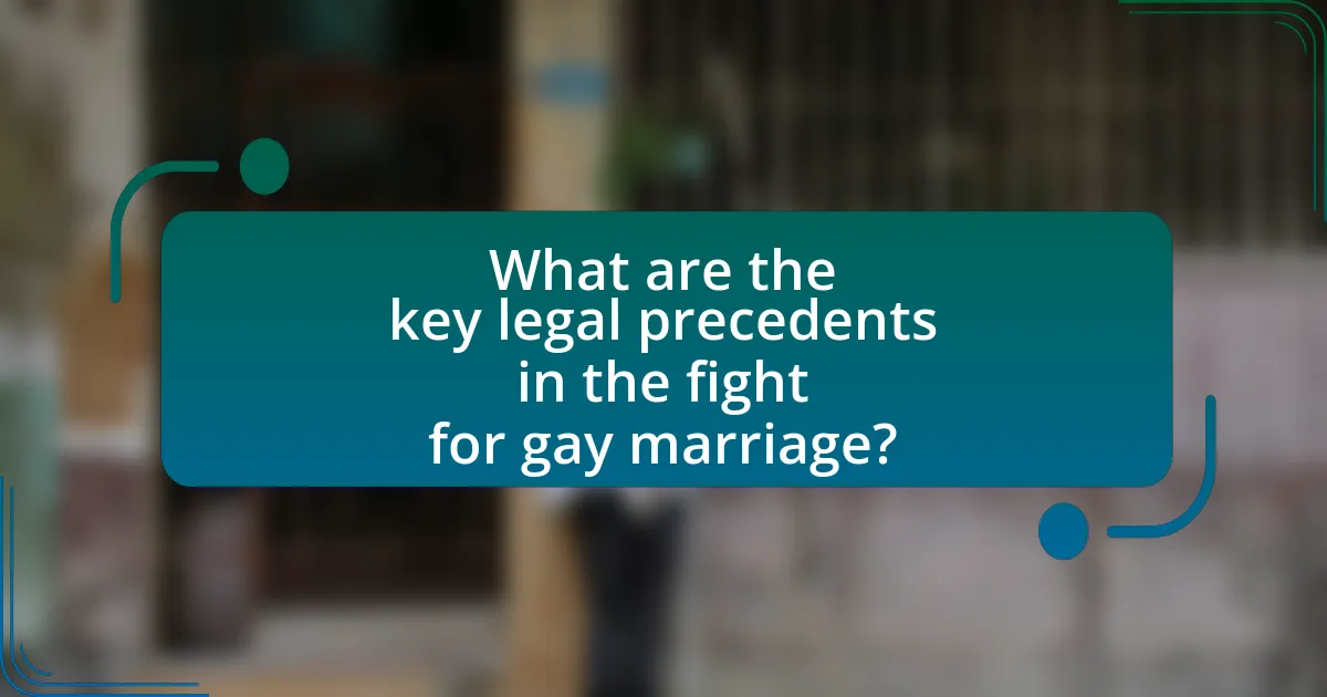 What are the key legal precedents in the fight for gay marriage?