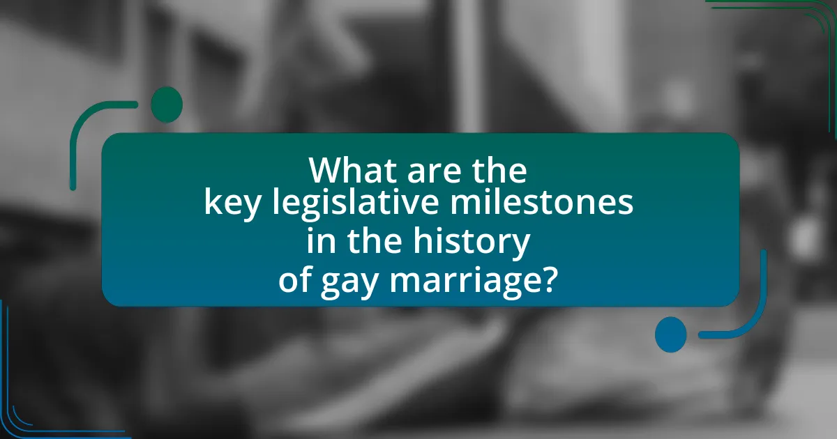 What are the key legislative milestones in the history of gay marriage?