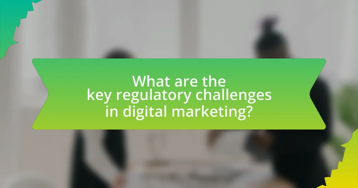 What are the key regulatory challenges in digital marketing?