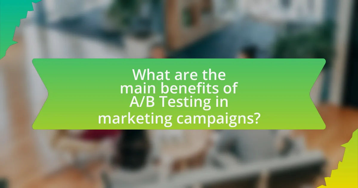 What are the main benefits of A/B Testing in marketing campaigns?