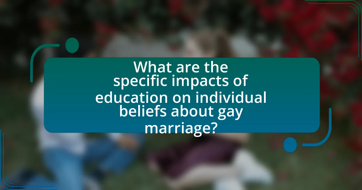 What are the specific impacts of education on individual beliefs about gay marriage?