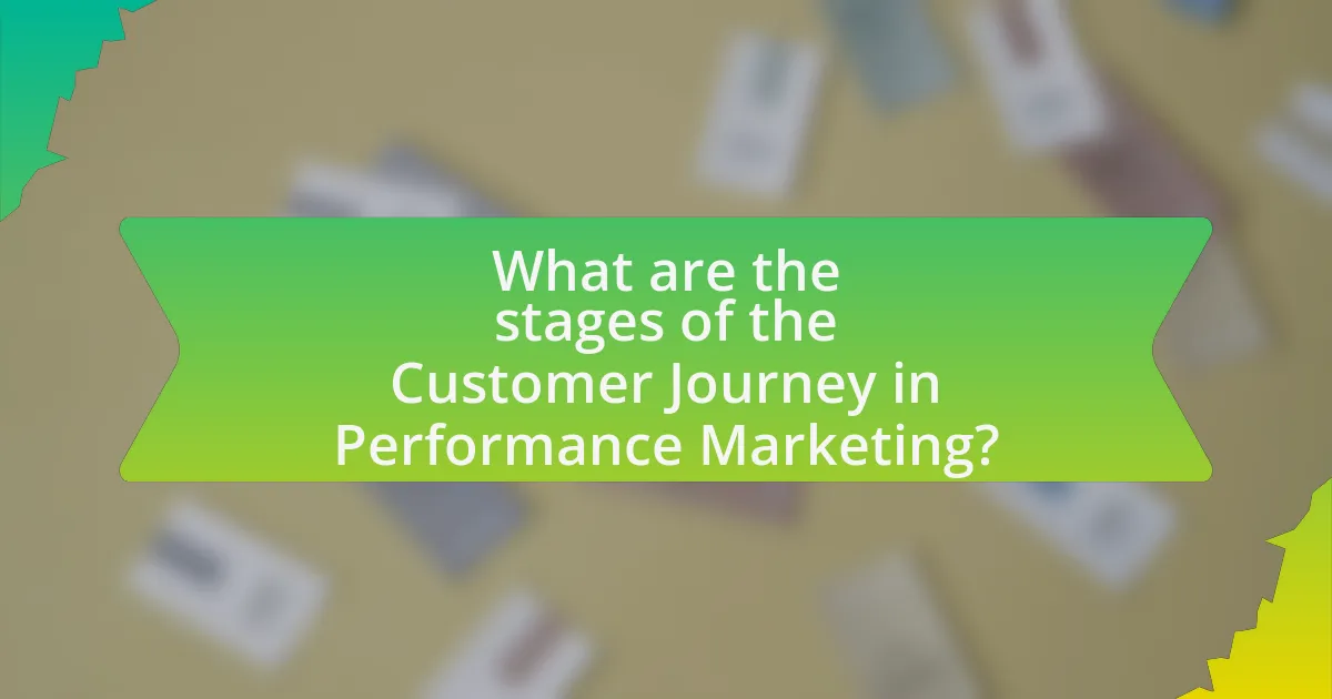 What are the stages of the Customer Journey in Performance Marketing?