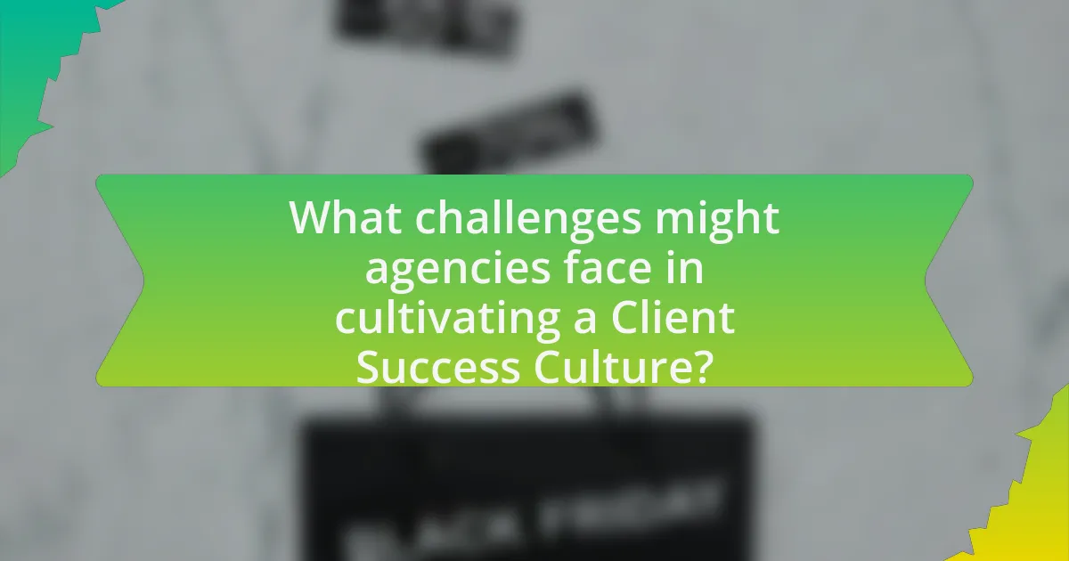 What challenges might agencies face in cultivating a Client Success Culture?