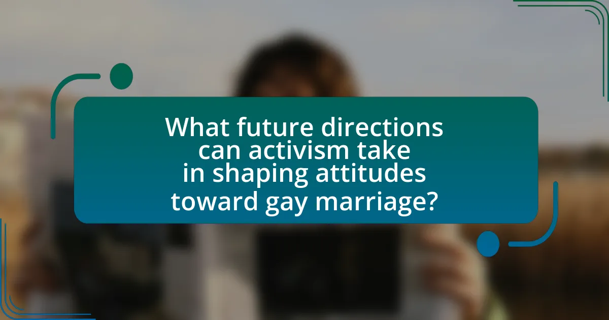 What future directions can activism take in shaping attitudes toward gay marriage?