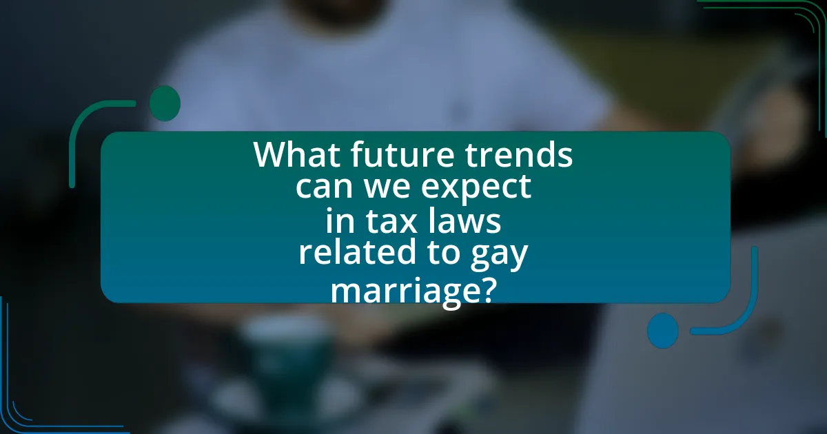 What future trends can we expect in tax laws related to gay marriage?