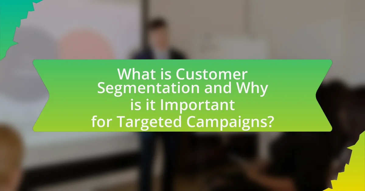 What is Customer Segmentation and Why is it Important for Targeted Campaigns?