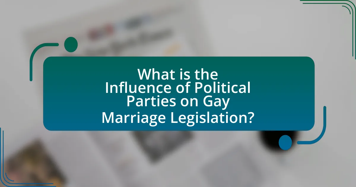 What is the Influence of Political Parties on Gay Marriage Legislation?