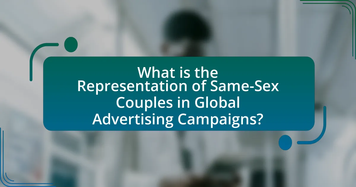 What is the Representation of Same-Sex Couples in Global Advertising Campaigns?