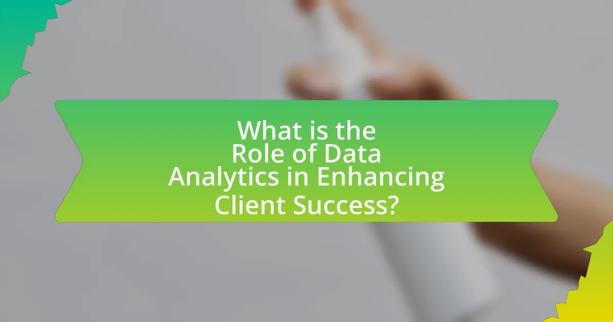 What is the Role of Data Analytics in Enhancing Client Success?