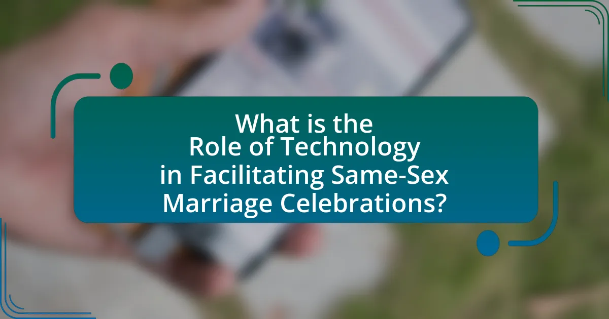 What is the Role of Technology in Facilitating Same-Sex Marriage Celebrations?