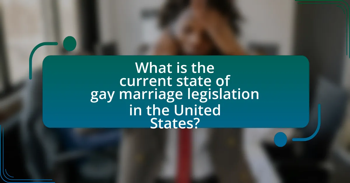 What is the current state of gay marriage legislation in the United States?