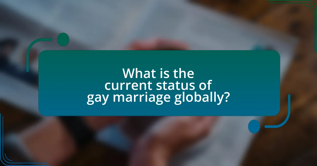 What is the current status of gay marriage globally?