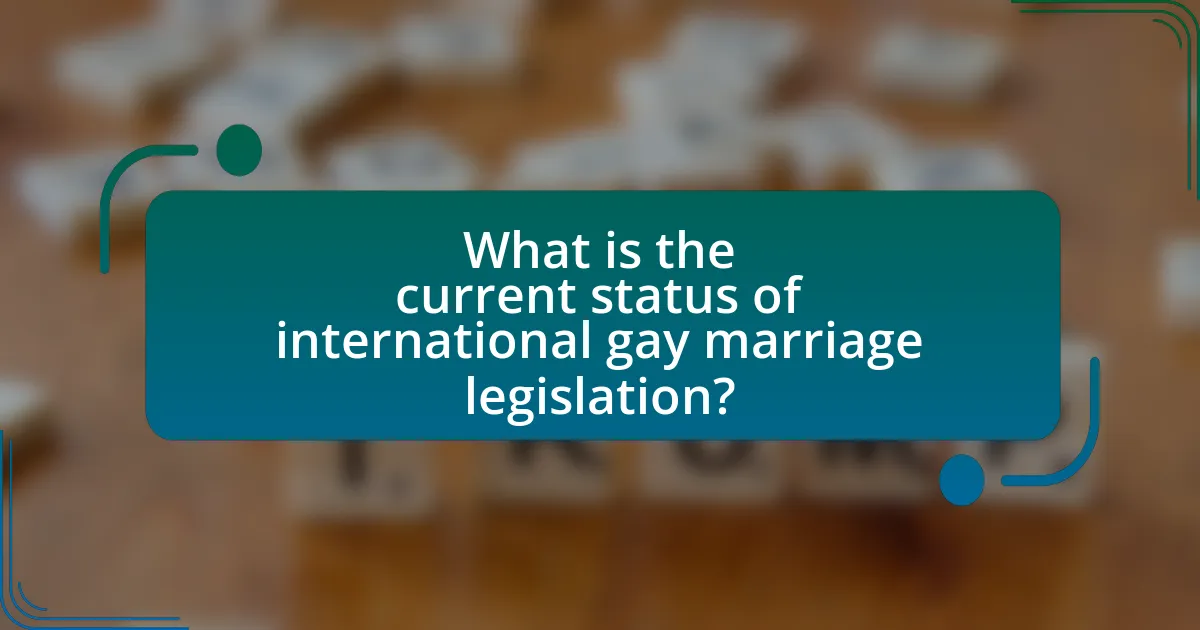 What is the current status of international gay marriage legislation?