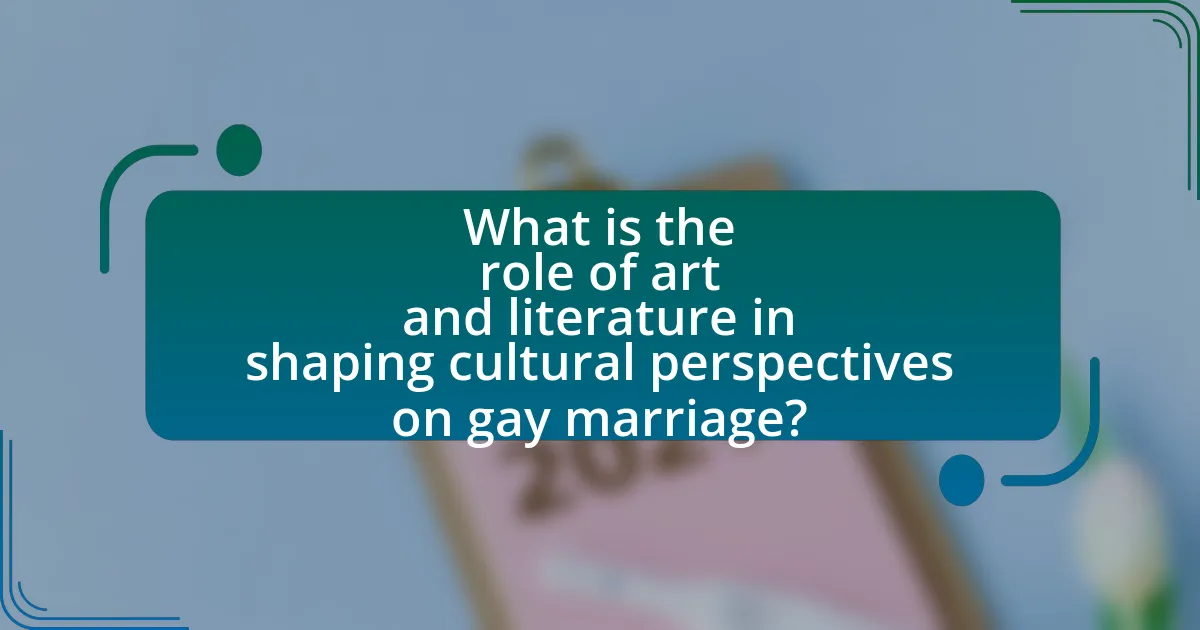What is the role of art and literature in shaping cultural perspectives on gay marriage?