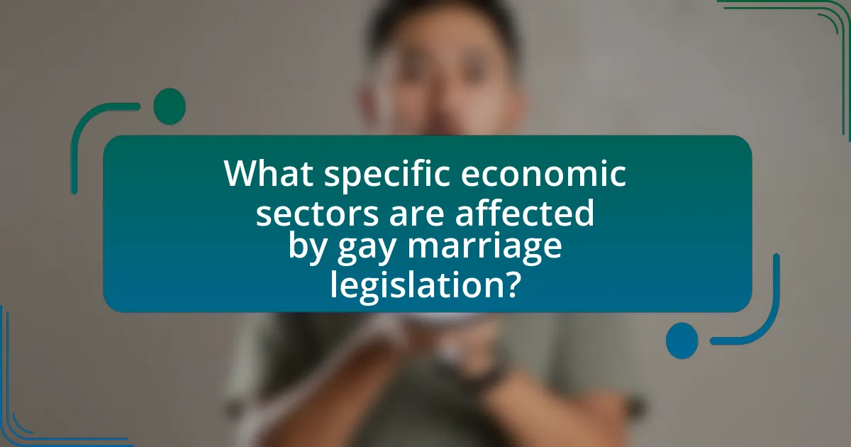 What specific economic sectors are affected by gay marriage legislation?